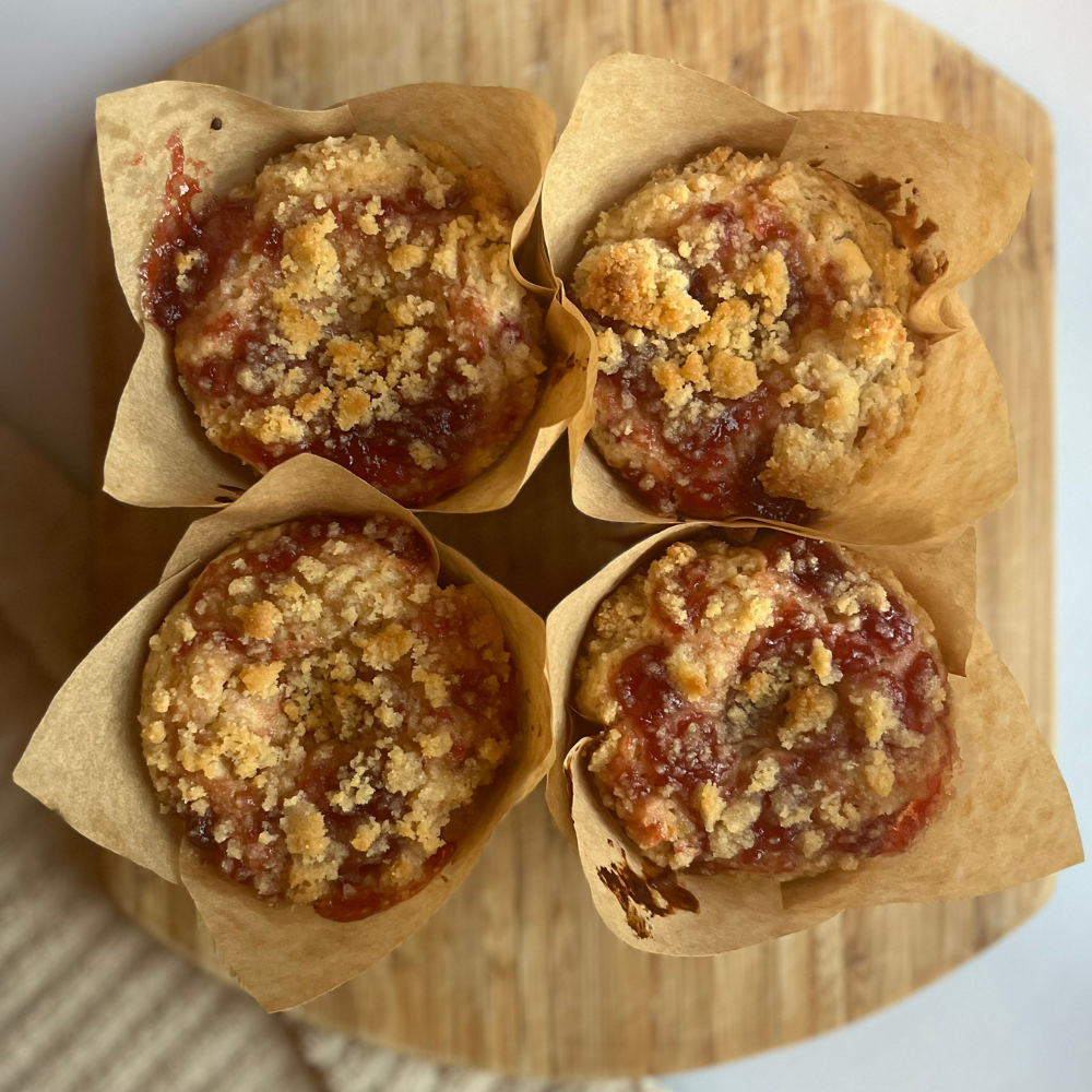 Raspberry and White Chocolate Muffins (4 Count)