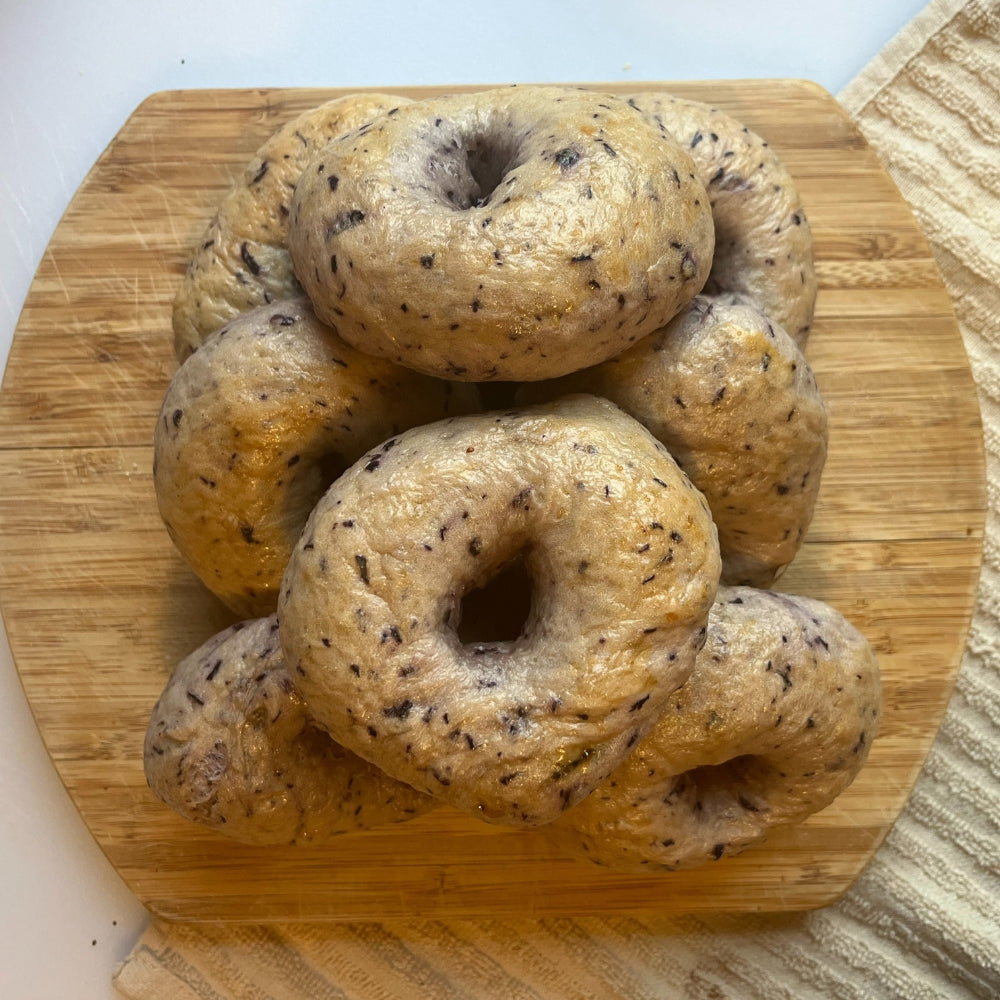 Blueberry Sourdough Discard Bagels