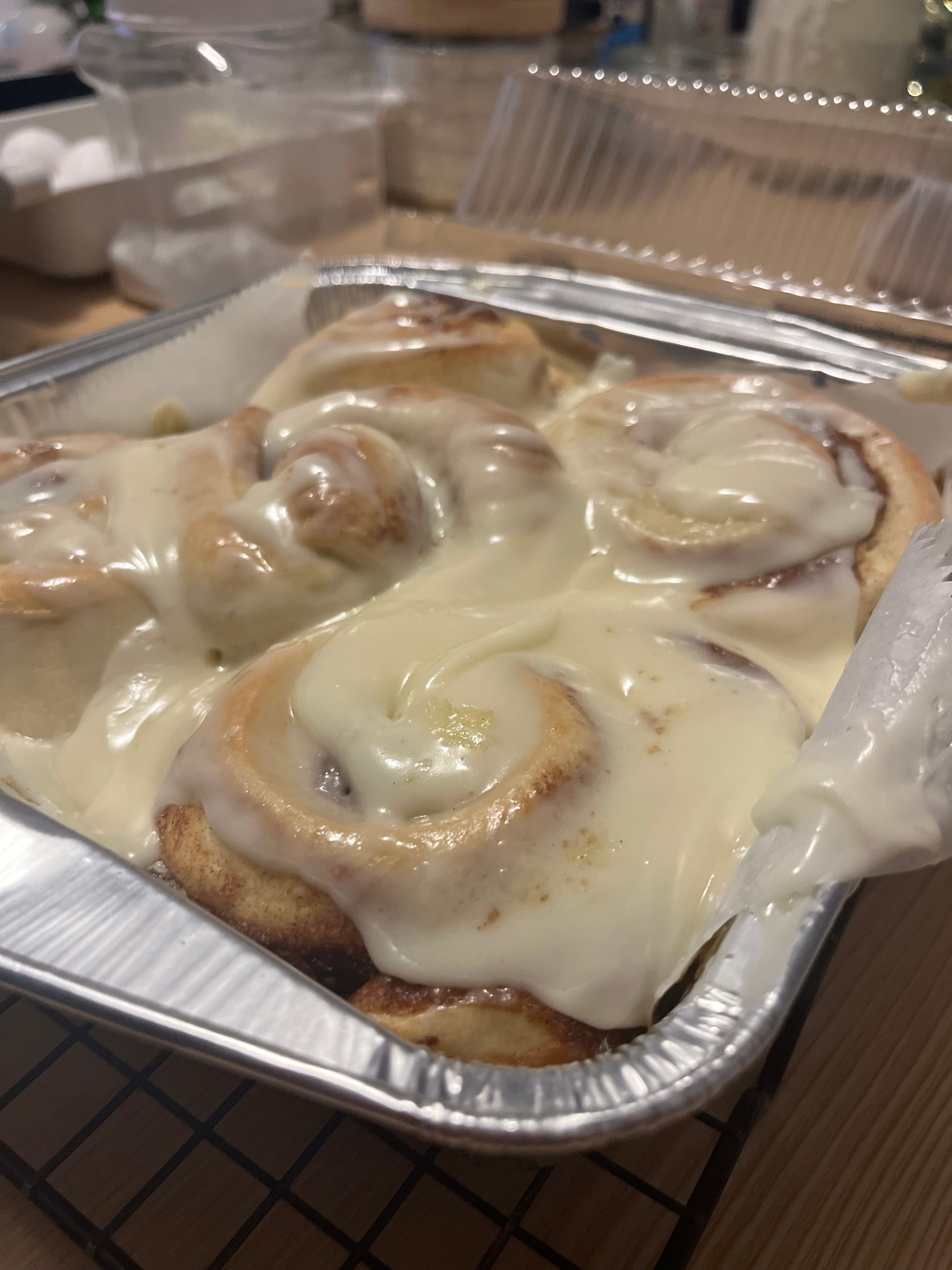 Jumbo Bakery Style Cinnamon Rolls with Cream Cheese Frosting