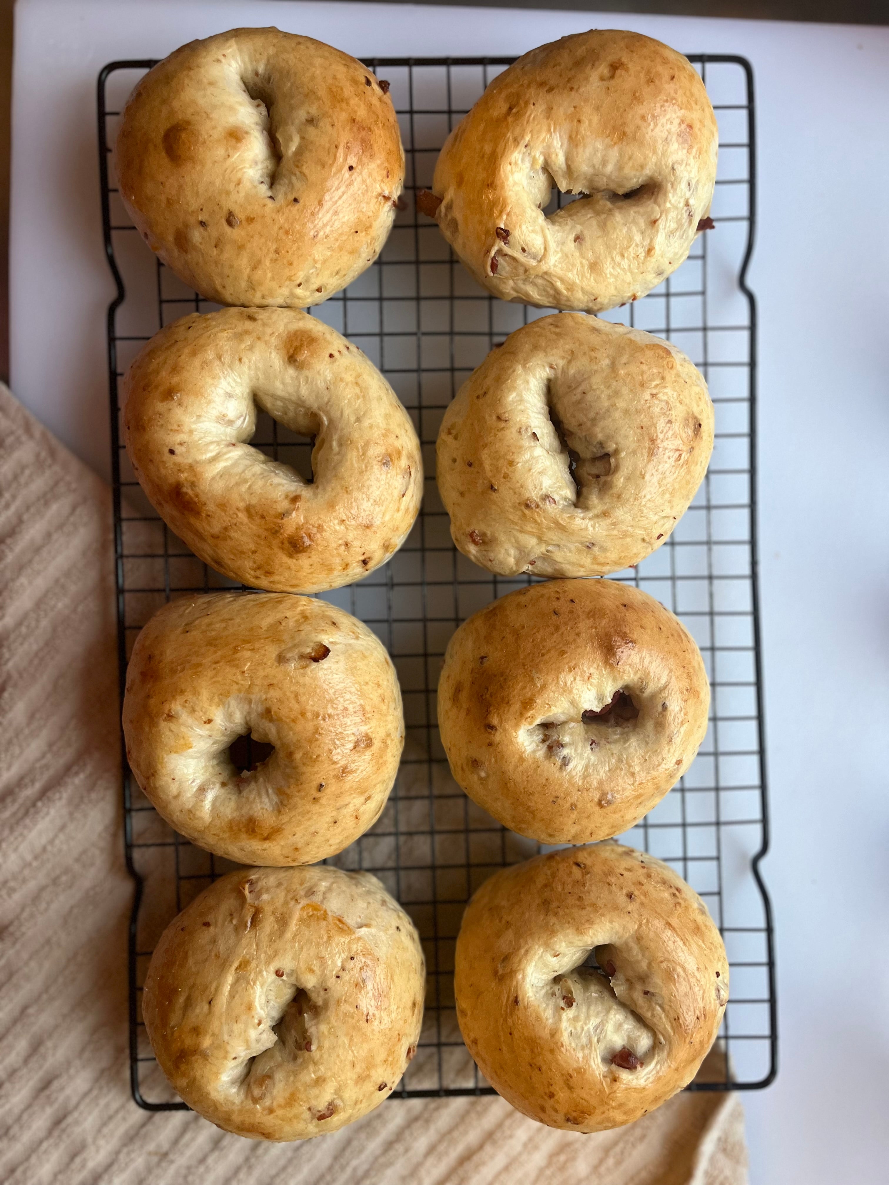 Maple Bacon Sourdough Bagels