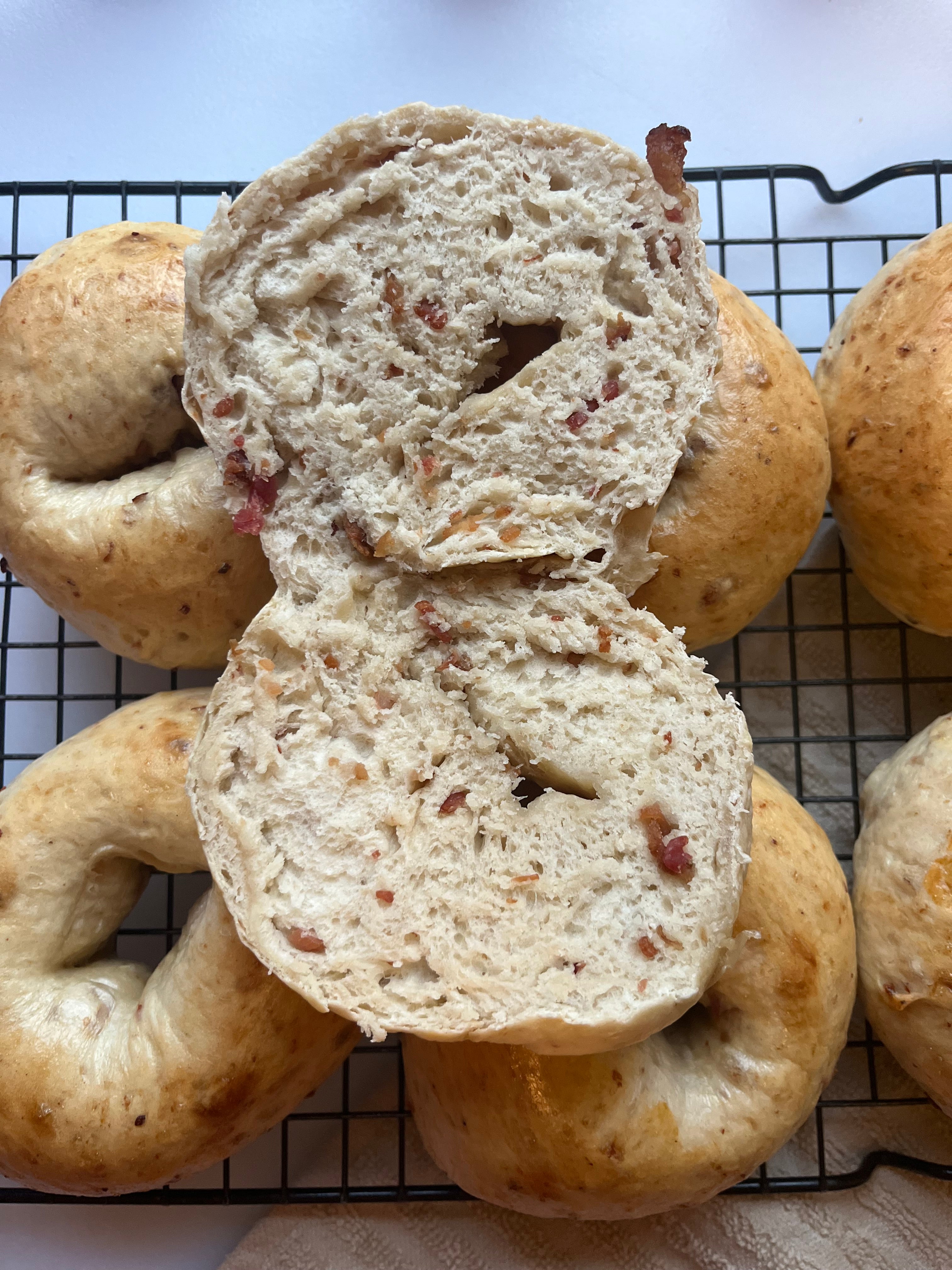 Maple Bacon Sourdough Bagels