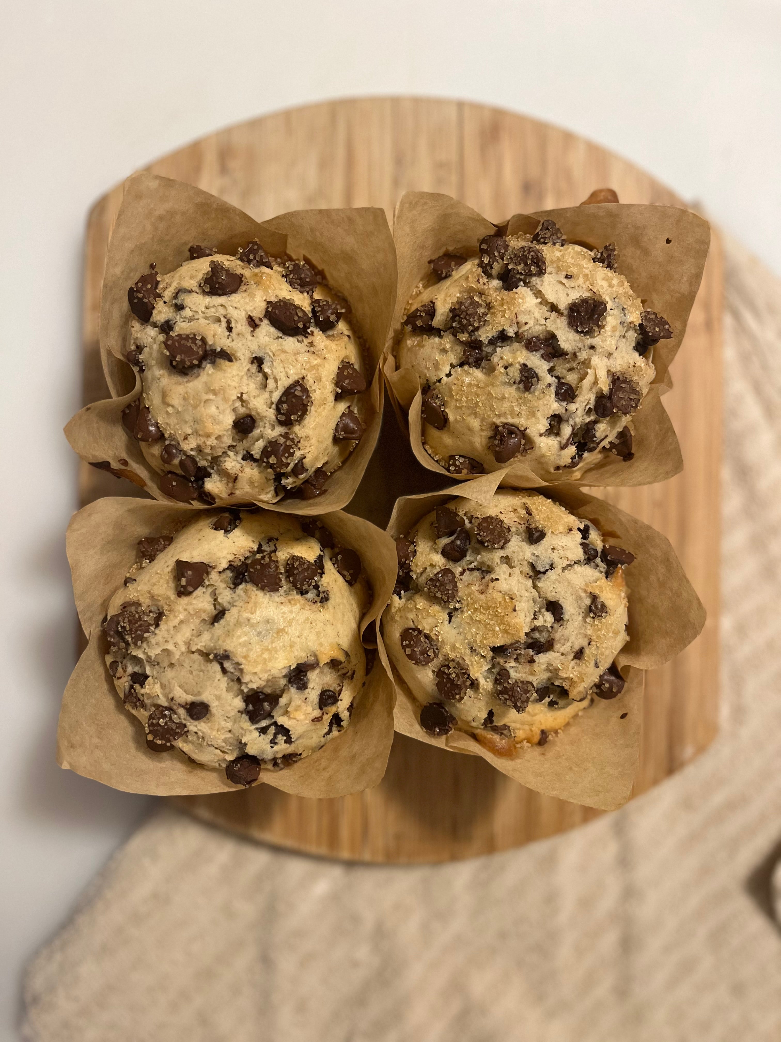 Chocolate Chip Bakery Style Muffins (4 Count)