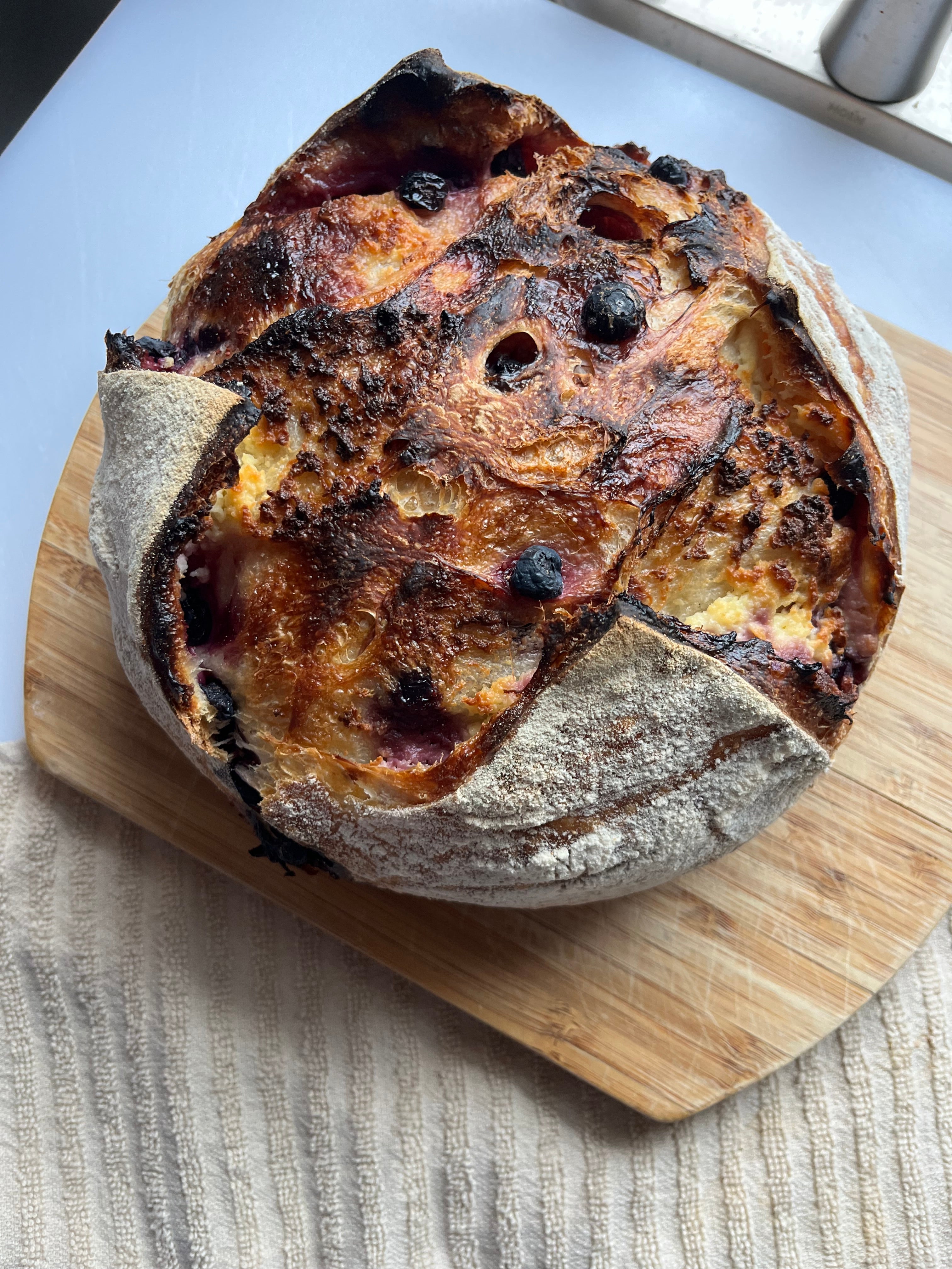 Blueberry Cream Cheese Sourdough Loaf
